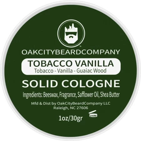 Oak City Beard Company Tobacco Vanilla Solid Cologne